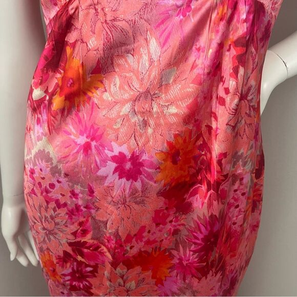 NWT ASOS HOPE & IVY Maternity Kerry Off-Shoulder Pink Floral Satin Midi Dress - Picture 11 of 14